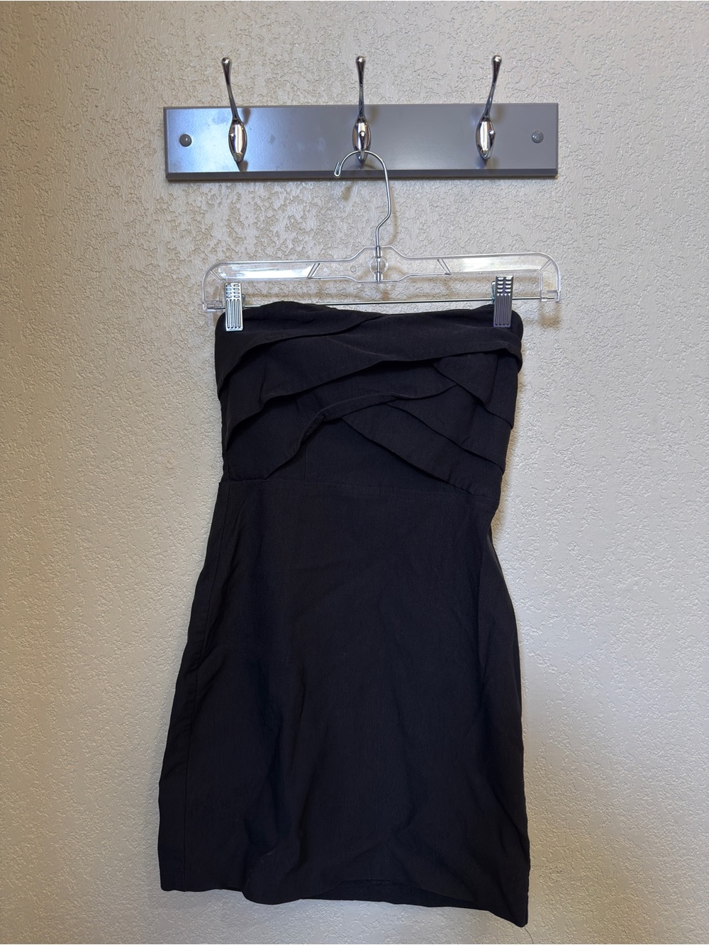 Little Black Dress Teeze Me Strapless Layered Bodice Sheath Mini Dress